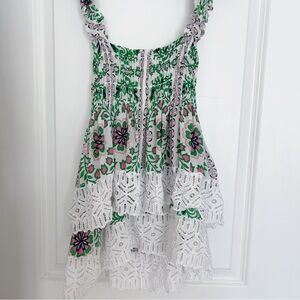 Tory Burch Green and Blue Patterned Dress